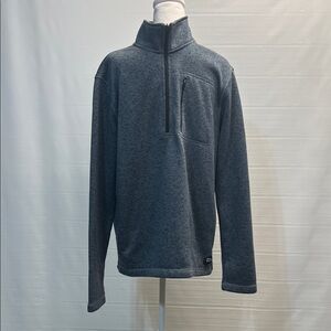 Eddie Bauer men’s fleece sweater size large quarter zip pullover heather Green